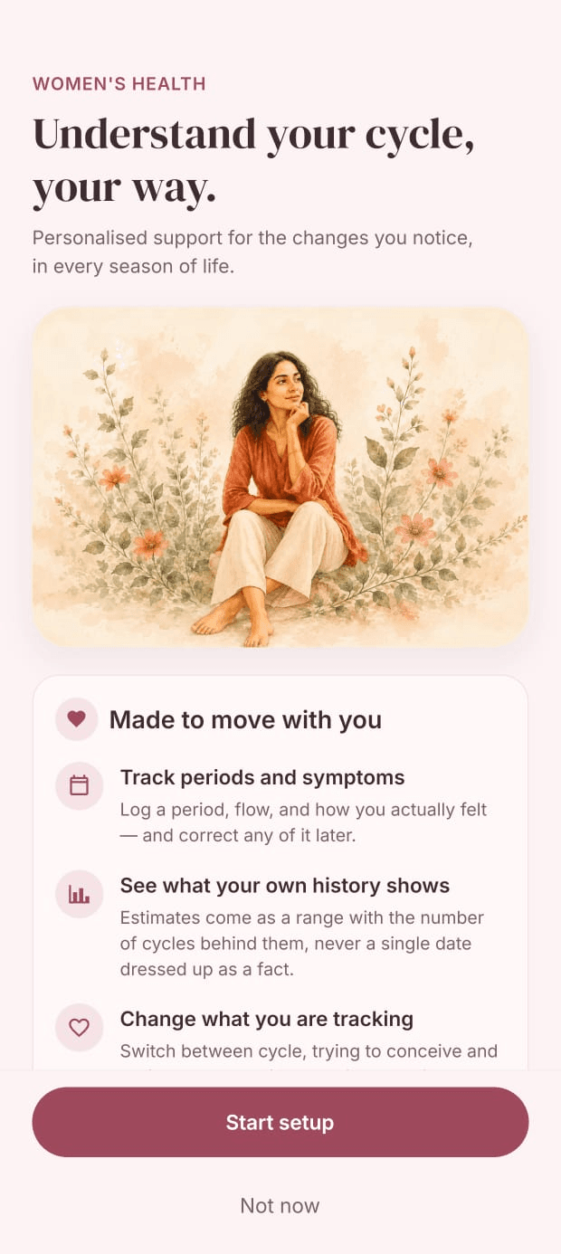 Jeevrit women’s health setup screen
